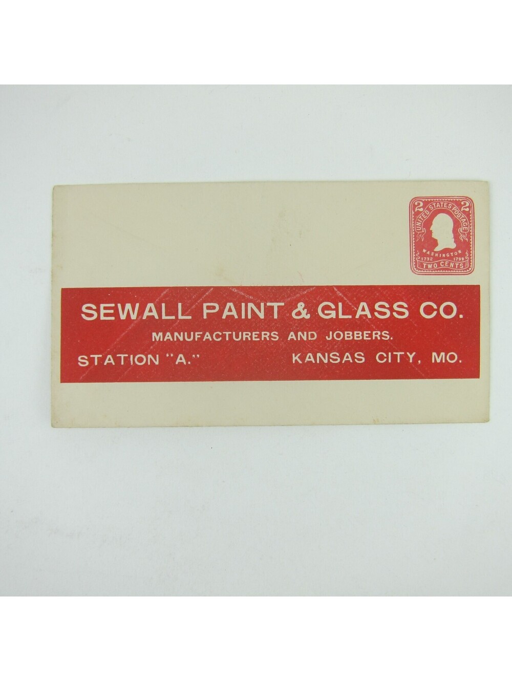 US Postal Stationery Sewall Paint & Glass Co Kansas City Missouri 2c Antique